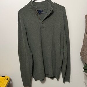 Lands' End Men's Olive Turtleneck Sweater
